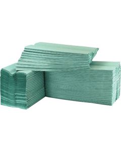 1ply Hand Towels C fold Green Box of 2688 