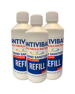 Antibacterial Hand Sanitiser Refills - Box of 3x500ml Refill Bottles