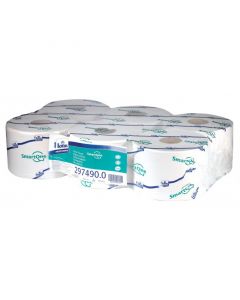 Smart One Ultra Hygienic - the user only touches sheet taken 1150 sheets per roll, ideal for high usage areas 2ply White