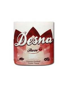 Desna Rose 3ply Toilet Rolls 10 x 4pk  Luxury Quilted Laminated (Glue Embossed) Balm on Tissue